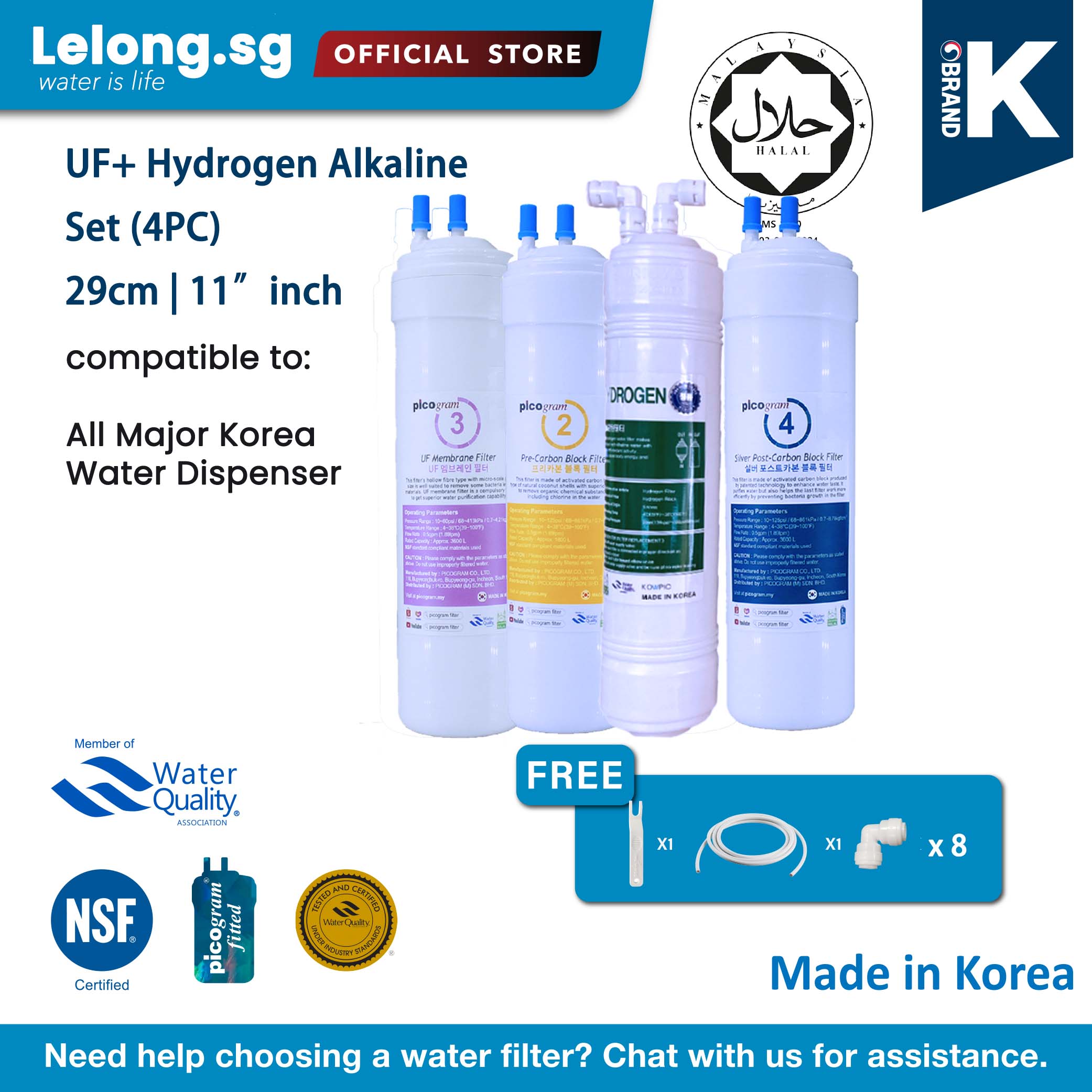 Pureal Picogram, Korea Ultra Filtration + HYDROGEN Water, Anti-Bacterial, Odor Taste & Chemical FREE