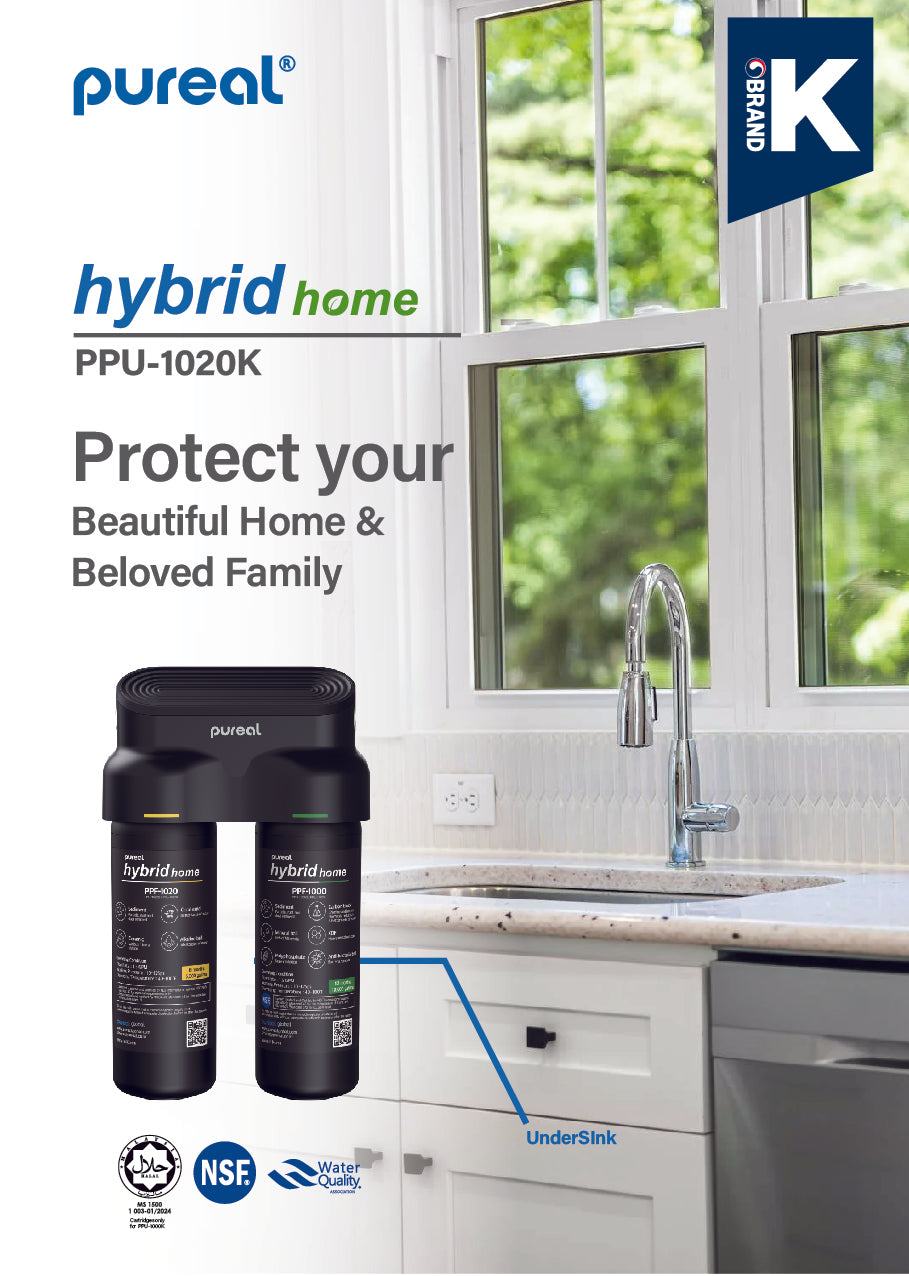 Pureal Hybrid Home PPU1020K Under Sink Water Filter System, 38,000 Litres, NSF 42 & 372, food preparation, cooking, drinking & showering