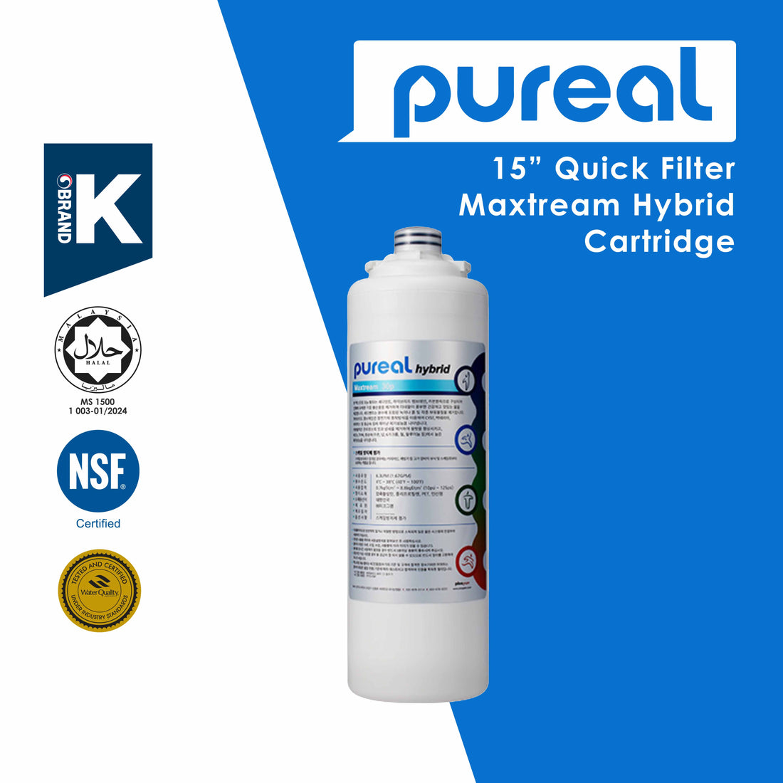 (Jakim Halal Certified) Pureal Maxtream Hybrid Water Purifier Replacement Filter