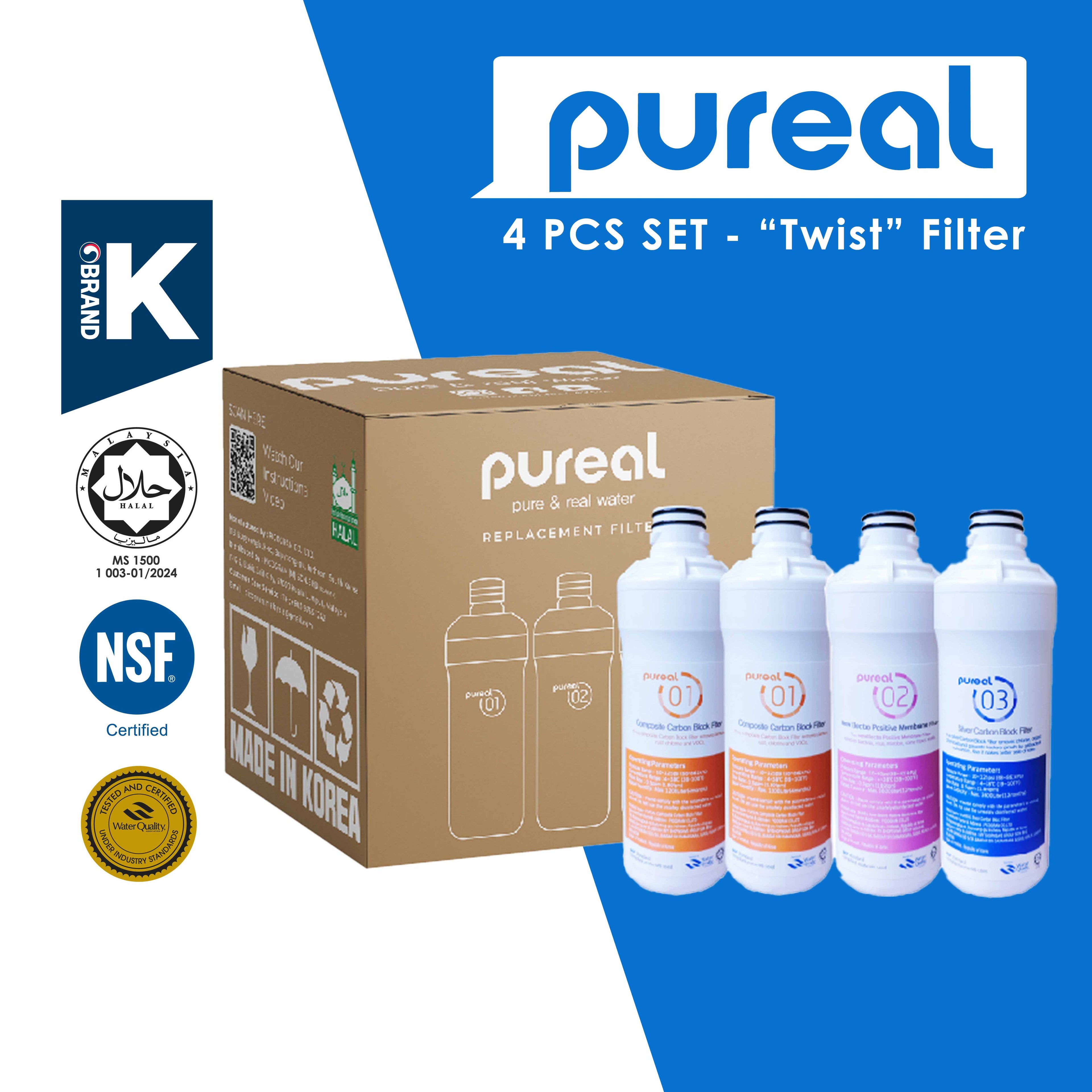 Pureal Twist Quick Change Replacement Filters for PPA100, PPA300, PPU200, PPA2111