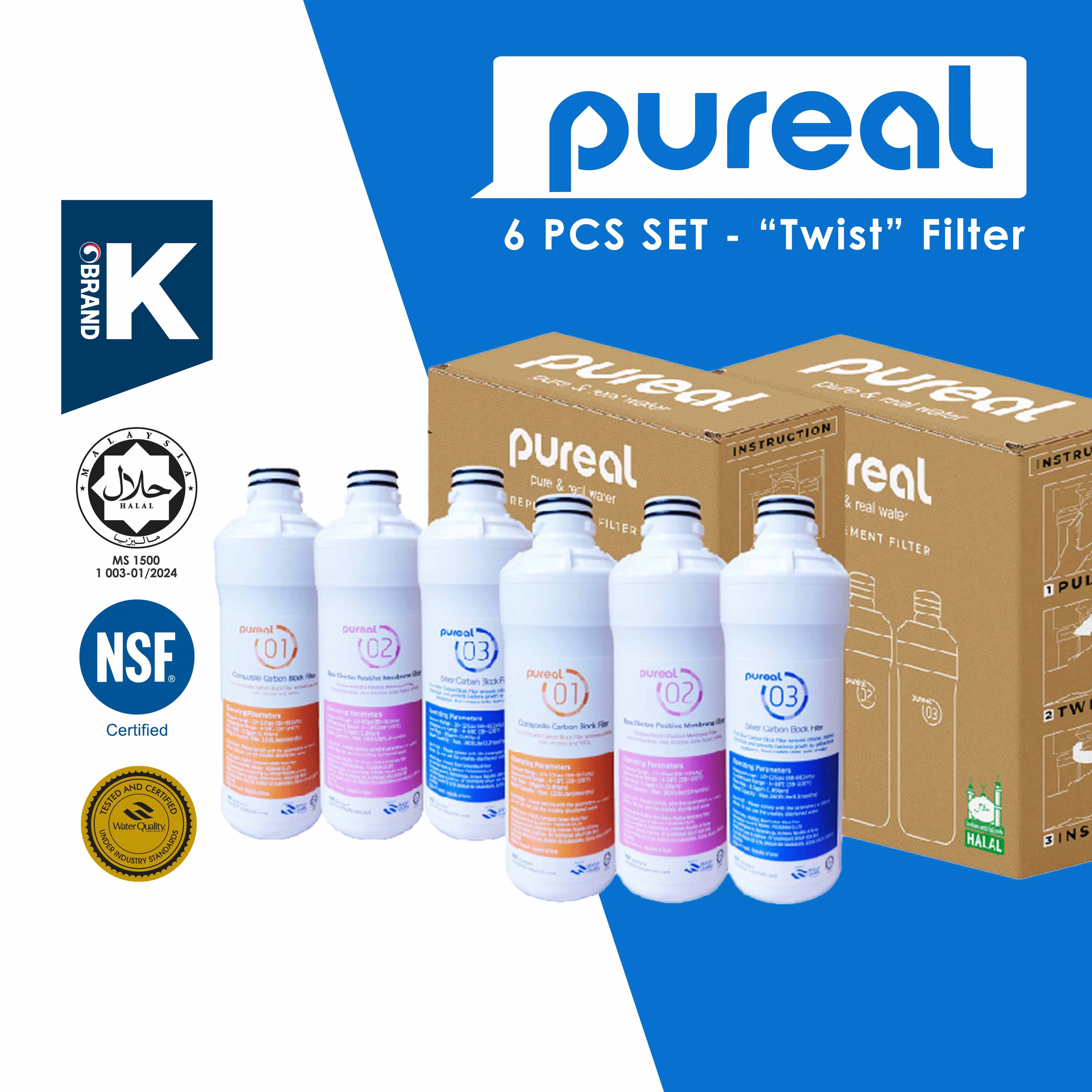 Pureal Twist Quick Change Replacement Filters for PPA100, PPA300, PPU200, PPA2111