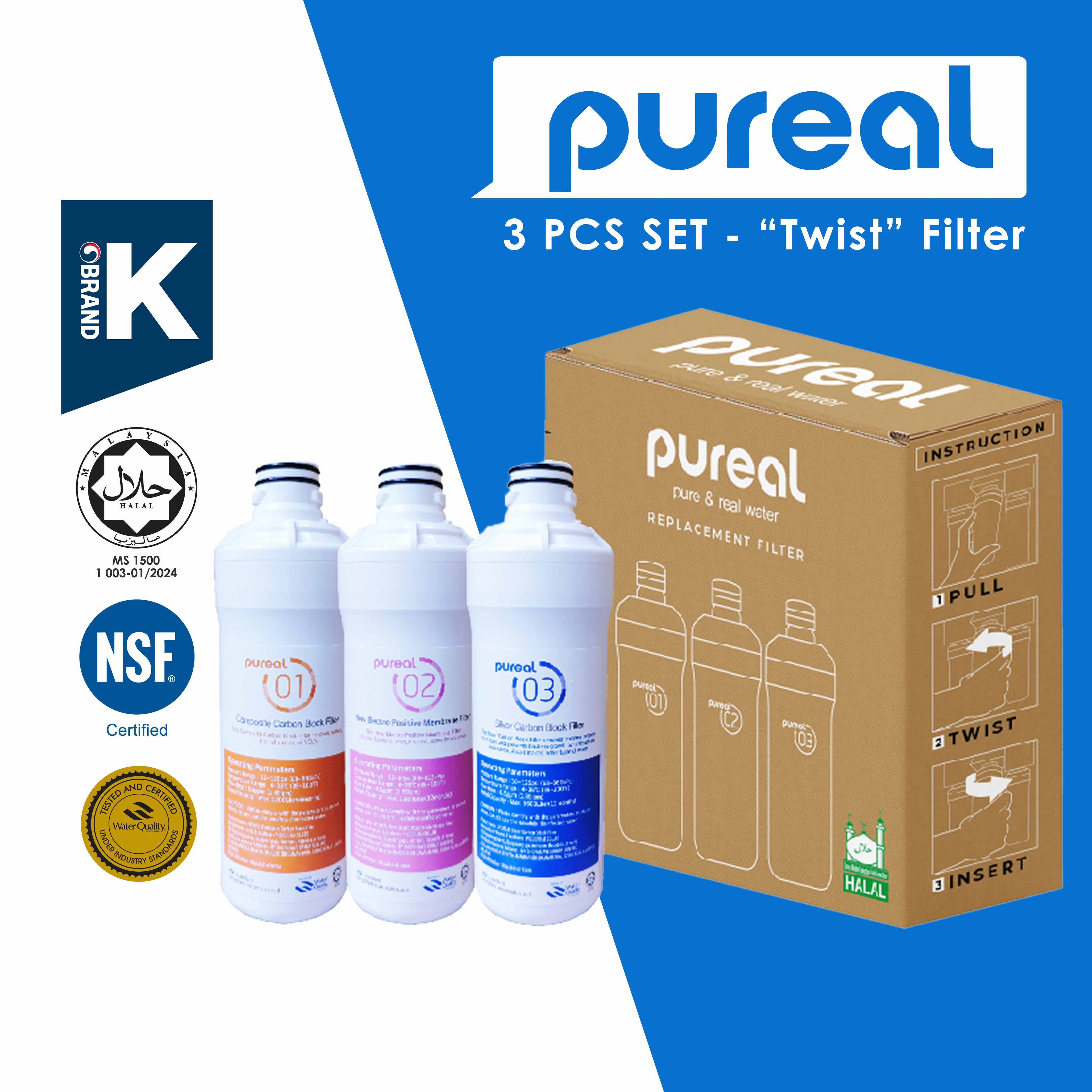 Pureal Twist Quick Change Replacement Filters for PPA100, PPA300, PPU200, PPA2111