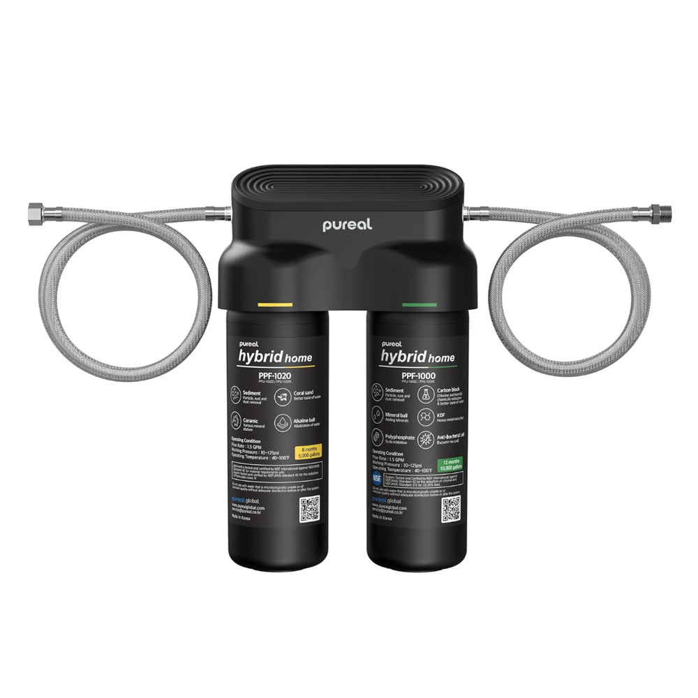 Pureal Hybrid Home PPU1020K Under Sink Water Filter System, 38,000 Litres, NSF 42 & 372, food preparation, cooking, drinking & showering