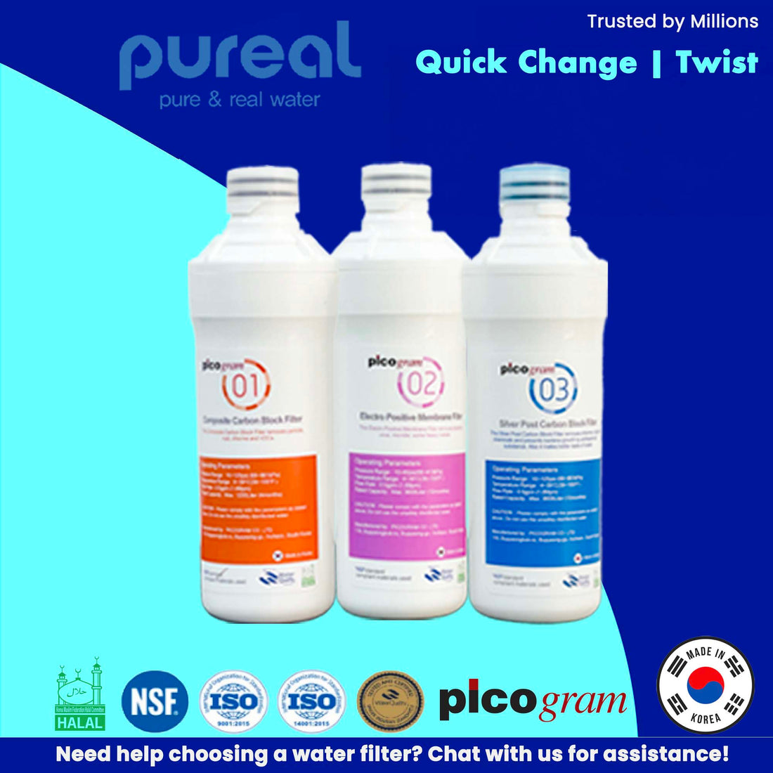 Pureal Standard Twist Quick Change Replacement Filters