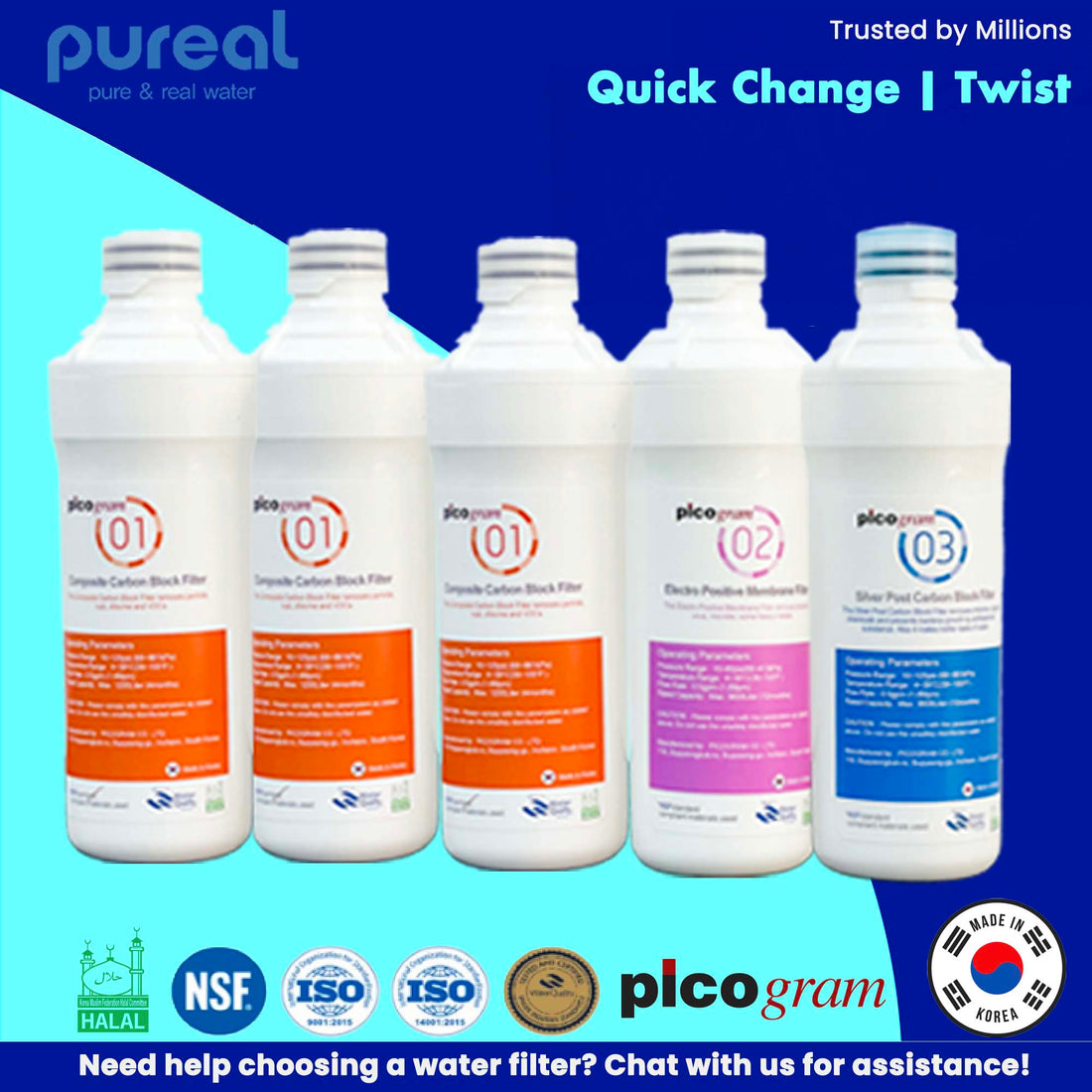 Pureal Standard Twist Quick Change Replacement Filters