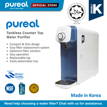 (Jakim Halal Certified) Korea Premium Pureal Standard Tankless Ambient Water Purifier