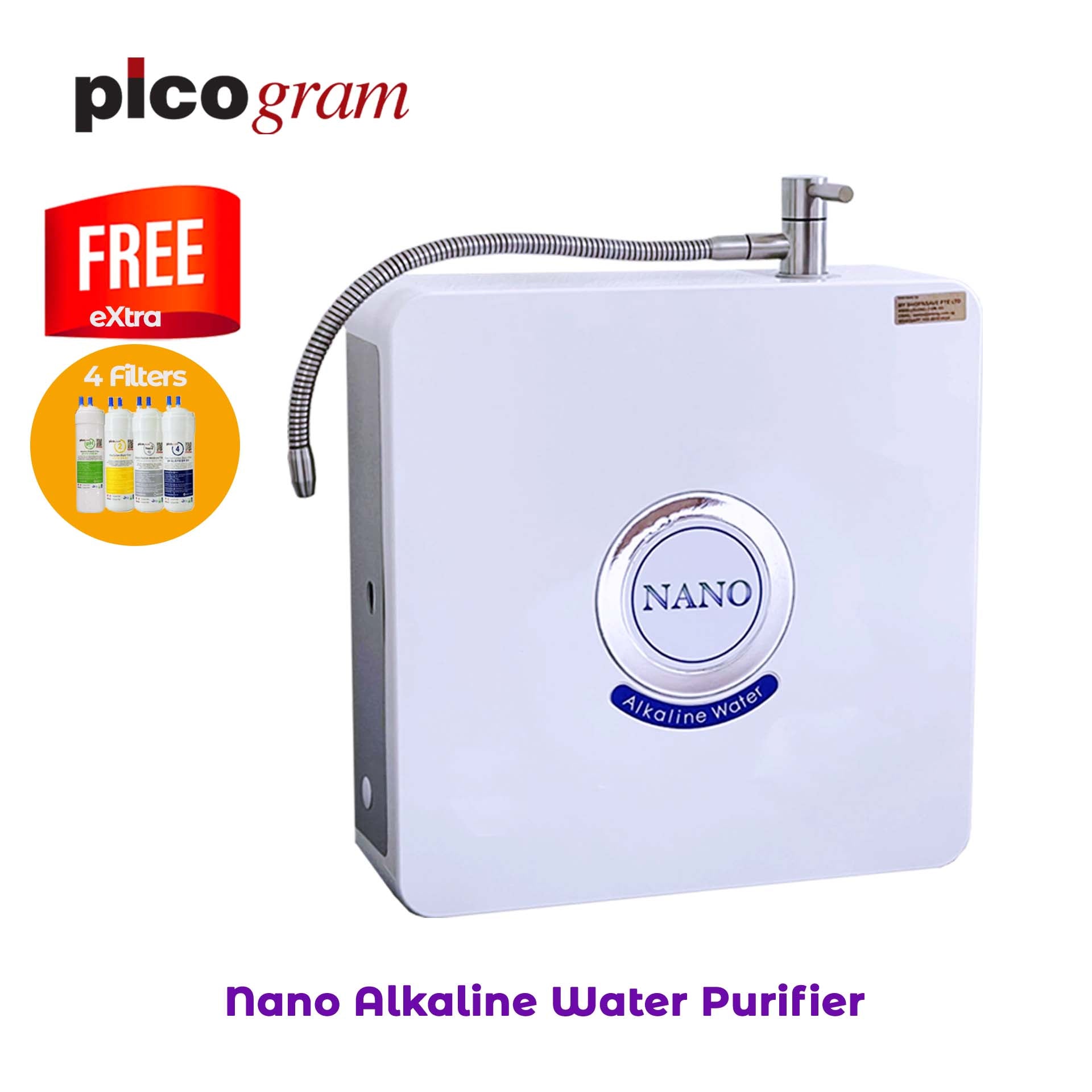 FREE eXtra 4 Filters for 2nd Year] Halal Picogram Nano Technology, Electro Positive Membrane, pH Alkaline Antioxidant