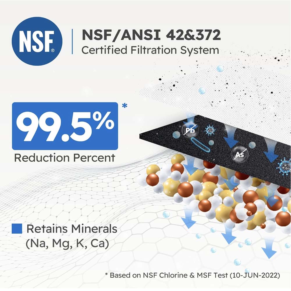 Pureal Hybrid Home PPU1000K Under Sink Water Filter System, 10K Gallons, NSF/ANSI 42&amp;372, Mineral Sediment Carbon Block KDF Polyphosphate Filter for Scale &amp; Lead &amp; Chlorine