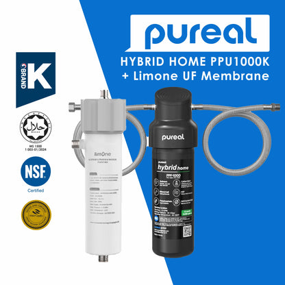 Pureal Hybrid Home PPU1000K Under Sink Water Filter System, 10K Gallons, NSF/ANSI 42&amp;372, Mineral Sediment Carbon Block KDF Polyphosphate Filter for Scale &amp; Lead &amp; Chlorine