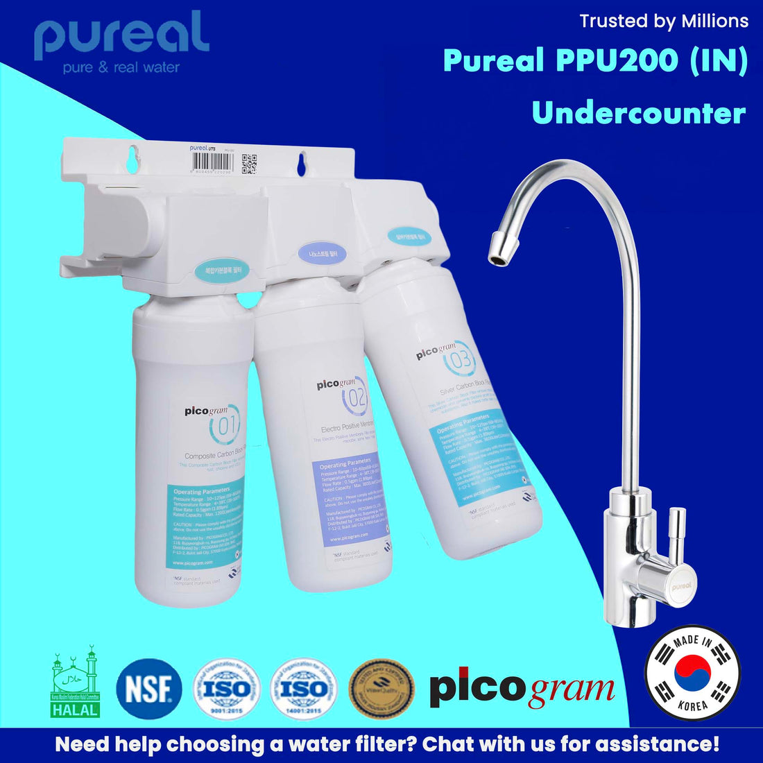 (Limited time! FREE Basic Installation!) PPU200 UTS UnderSink Water Purifier
