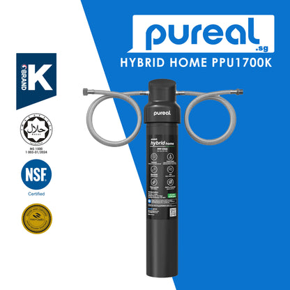Pureal Hybrid Home PPU1700K Under Sink Water Filter System, 20K Gallons, NSF/ANSI 42&amp;372, Mineral Sediment Carbon Block KDF Polyphosphate Filter for Scale &amp; Lead &amp; Chlorine