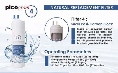 PUREAL PICOGRAM UF Membrane + ALKALINE WATER FILTER PACKAGE (4 PCS)